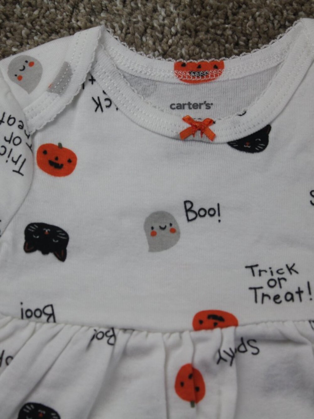 Carters Halloween Trick or Treat Dress Cardigan Set NB Newborn 3M Baby Girls NWT - Picture 4 of 5